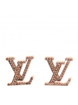 Metal Crystal LV Iconic Earrings Blush