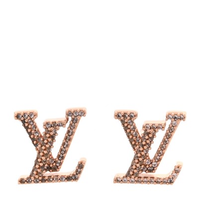 Metal Crystal LV Iconic Earrings Blush