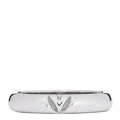 18K White Gold LV Volt Multi Wedding Band Ring 52 6