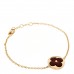 18K Yellow Gold Carnelian Color Blossom Sun Bracelet