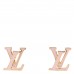 Metal Enamel LV Iconic Earrings Gold Pink