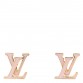 Metal Enamel LV Iconic Earrings Gold Pink
