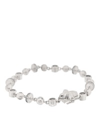 Crystal LV Globe Bracelet Silver
