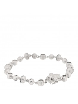 Crystal LV Globe Bracelet Silver