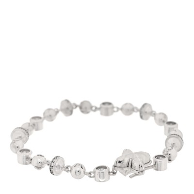 Crystal LV Globe Bracelet Silver