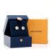 18K Yellow Gold Diamond White Agate Color Blossom BB Star Stud Earrings