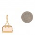 18K Yellow Gold Pink Glass Alma Charm
