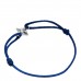 18K White Gold Diamond Idylle Blossom Cord Bracelet Blue