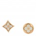 18K Pink Gold Mother of Pearl Color Blossom Star & Sun Stud Earrings