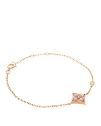 18K Pink Gold Diamond Pink Mother of Pearl Color Blossom BB Star Bracelet