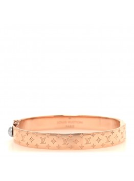Brass Monogram Nanogram Cuff M Pink Gold