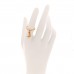 Metal Crystal Louisette Signature Ring M Gold