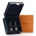 18K Yellow Gold Diamond Mother of Pearl Color Blossom Drop Earrings