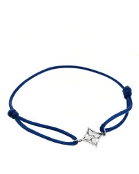18K White Gold Diamond Idylle Blossom Cord Bracelet Blue