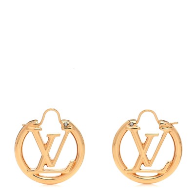 Metal Small Louise Hoop Earrings Gold