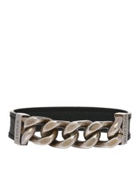 Monogram Cuban Link Bracelet 19 Silver Black