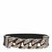 Monogram Cuban Link Bracelet 19 Silver Black