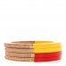 Lacquer Wood Crystal Bangle Bracelet Set of 4 Yellow Red