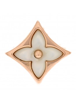 18K Pink Gold Mother of Pearl Color Blossom Star Stud Earring