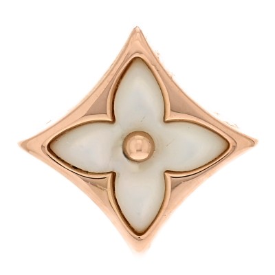 18K Pink Gold Mother of Pearl Color Blossom Star Stud Earring