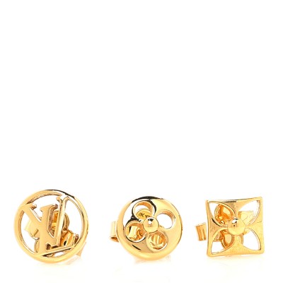 Metal Crazy In Lock Earrings Set Gold