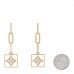 18K Yellow Gold Diamond Mother of Pearl Color Blossom Drop Earrings