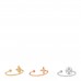 18K Yellow Pink White Gold Diamond Idylle Blossom Ring 3 Set 55 7.25