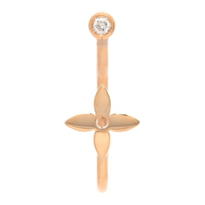 18K Pink Gold Diamond Idylle Blossom Hoop Single Earring