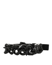 Suede Metal Chain Bracelet Black