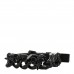 Suede Metal Chain Bracelet Black
