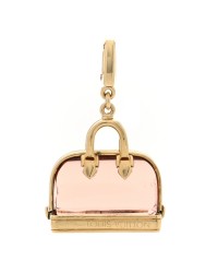 18K Yellow Gold Pink Glass Alma Charm