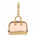 18K Yellow Gold Pink Glass Alma Charm