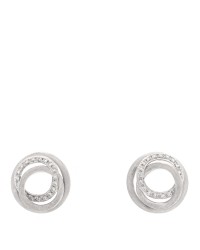 18K White Gold Diamond Jaipur Link Stud Earrings