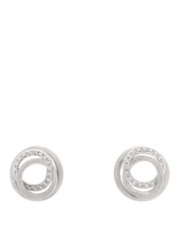 18K White Gold Diamond Jaipur Link Stud Earrings