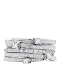 18K White Gold Diamond Five Strand Goa Ring 53 6.25
