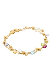 18K Yellow Gold Multi Gemstone Paradise Double Strand Bracelet