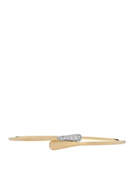 18K Yellow White Gold Diamond Lucia Bangle Bracelet