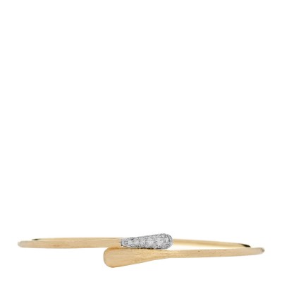 18K Yellow White Gold Diamond Lucia Bangle Bracelet