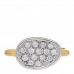 18K Yellow White Gold Diamond Lunaria East West Ring 54 7