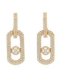 18K Yellow Gold Diamond XL So Move Pave Pendant Earrings