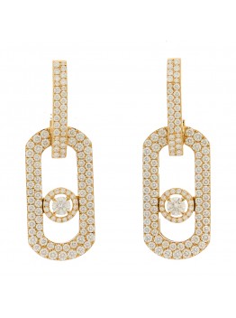 18K Yellow Gold Diamond XL So Move Pave Pendant Earrings