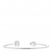 18K White Gold Diamond .80ctw My Twin Toi & Moi  Skinny Bangle Bracelet
