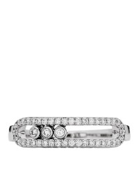 18K White Gold Diamond Baby Move Pave Ring 54 7