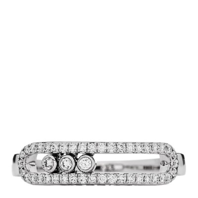 18K White Gold Diamond Baby Move Pave Ring 54 7