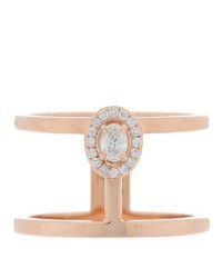 18K Pink Gold Diamond Glamazone 2 Row Ring 49 5