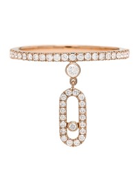 18K Rose Gold Diamond Move Uno Tassel Ring 54 6.75