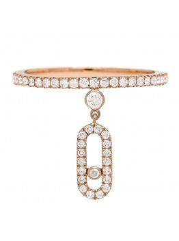 18K Rose Gold Diamond Move Uno Tassel Ring 54 6.75