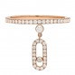 18K Rose Gold Diamond Move Uno Tassel Ring 54 6.75