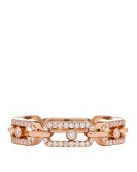 18K Rose Gold Diamond Move Multi Link Band Ring 54 7
