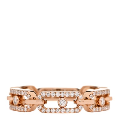 18K Rose Gold Diamond Move Multi Link Band Ring 54 7